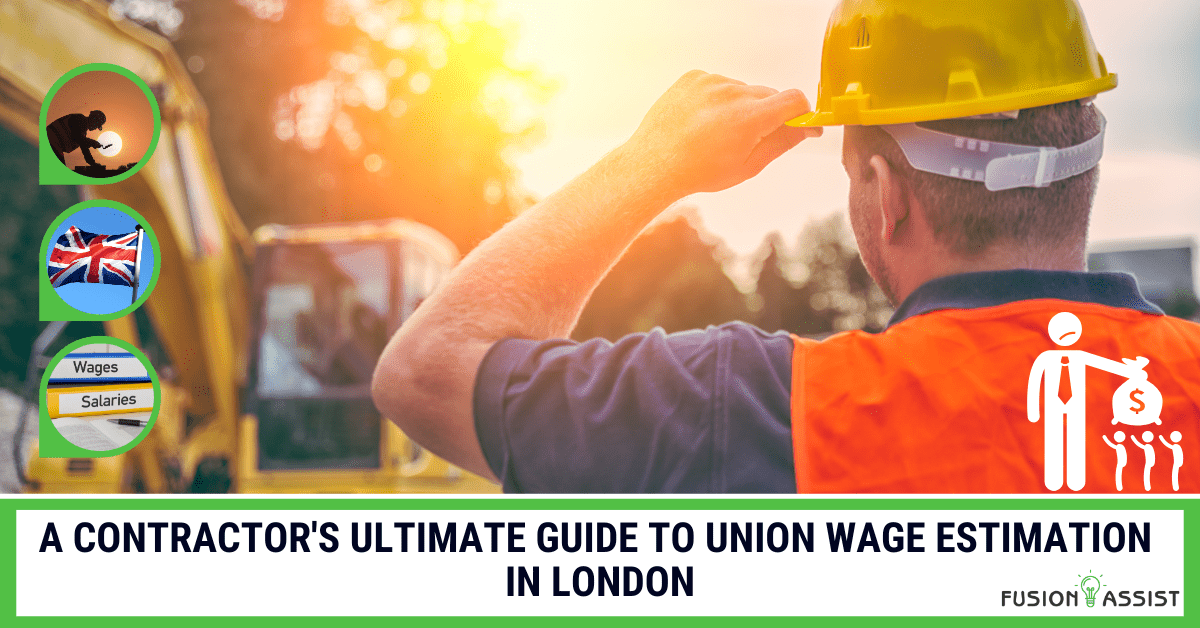 A construction contractor on a London site, representing the ultimate guide to union wage estimation for UK construction projects.